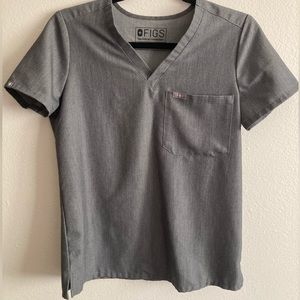 Heather Grey Figs Scrub Top